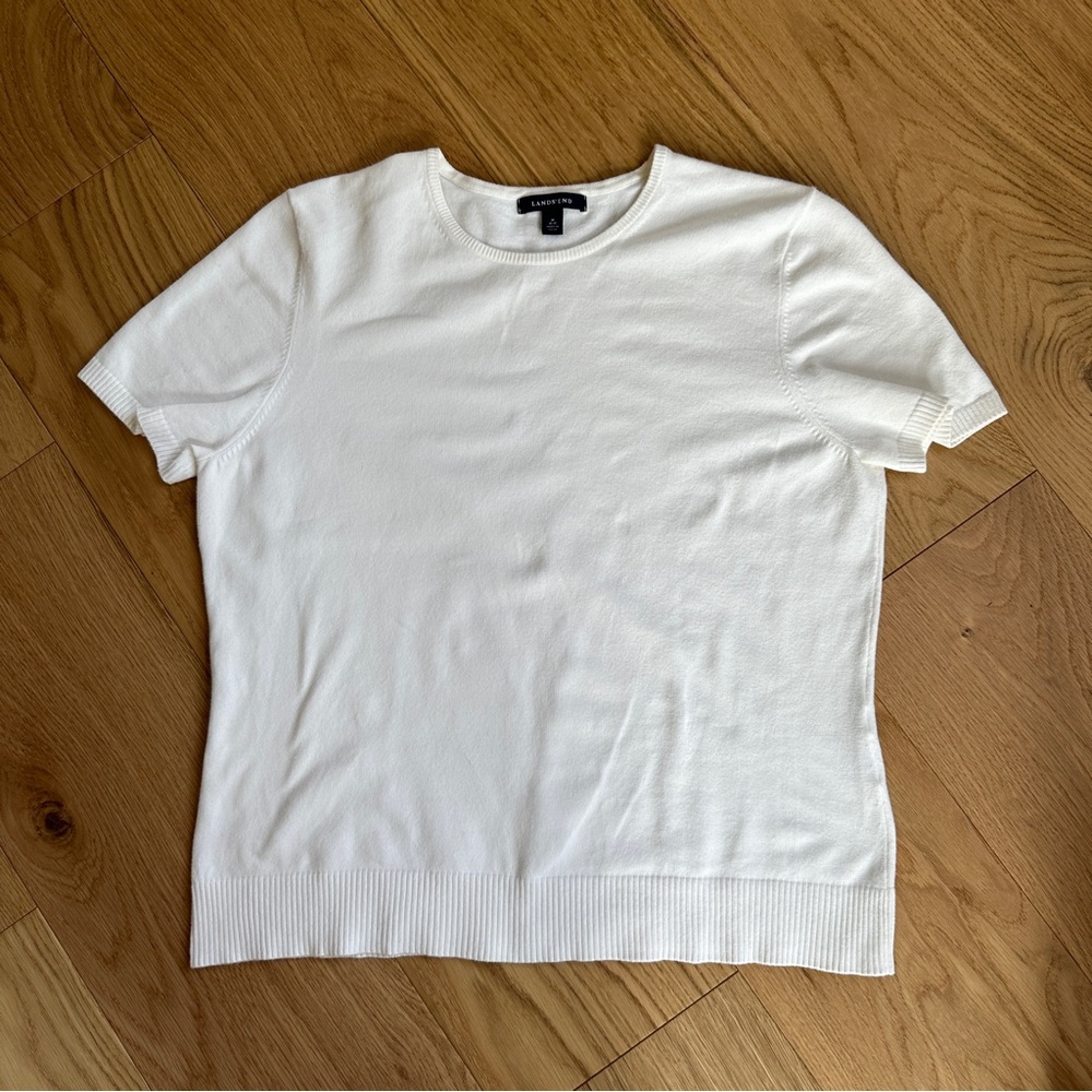Lands' End Sweater T-Shirt Ivory Size Medium